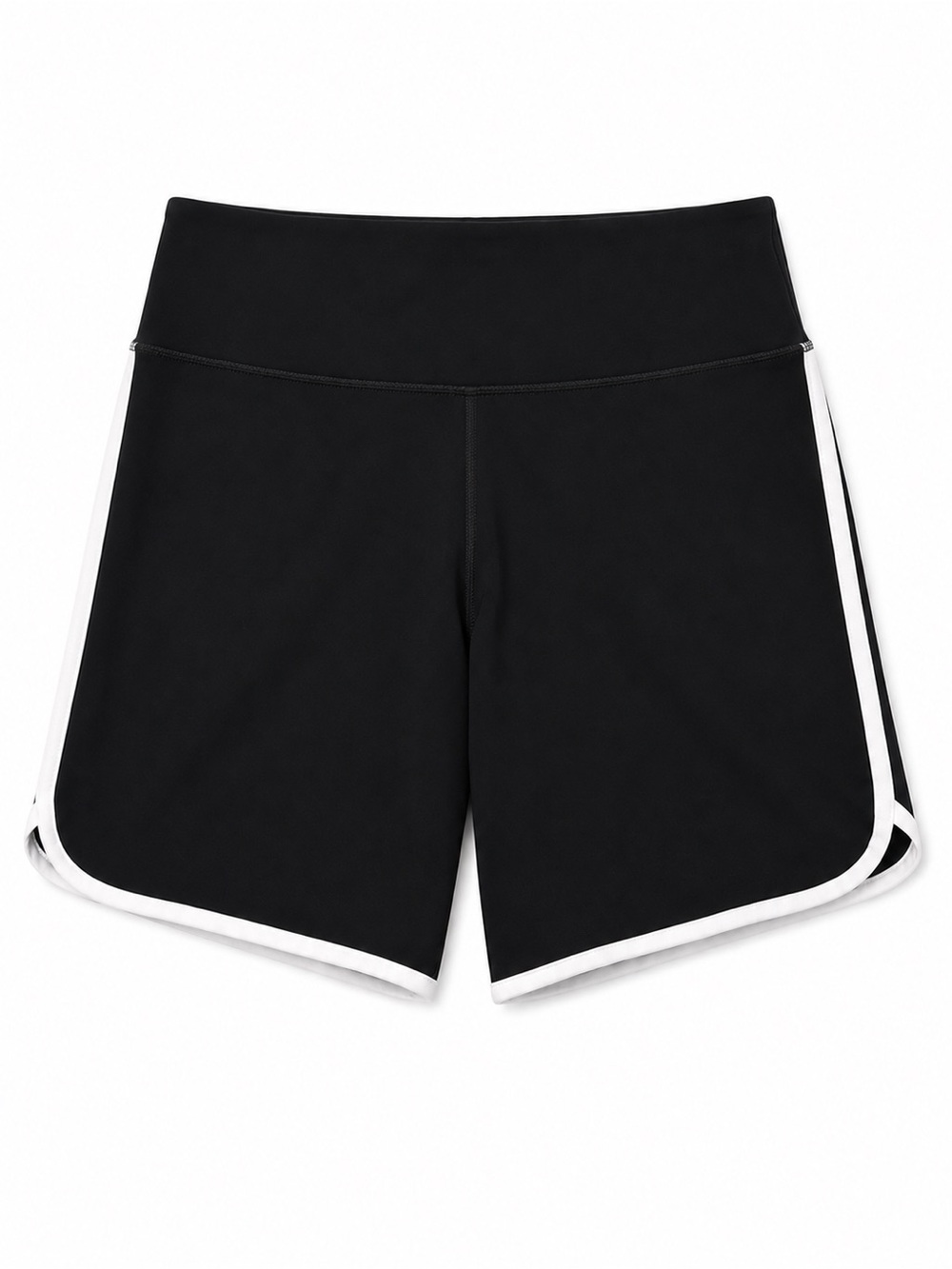 Tuckernuck Black Bike Shorts White Trim Biker Athletic Workout Shorts Medium